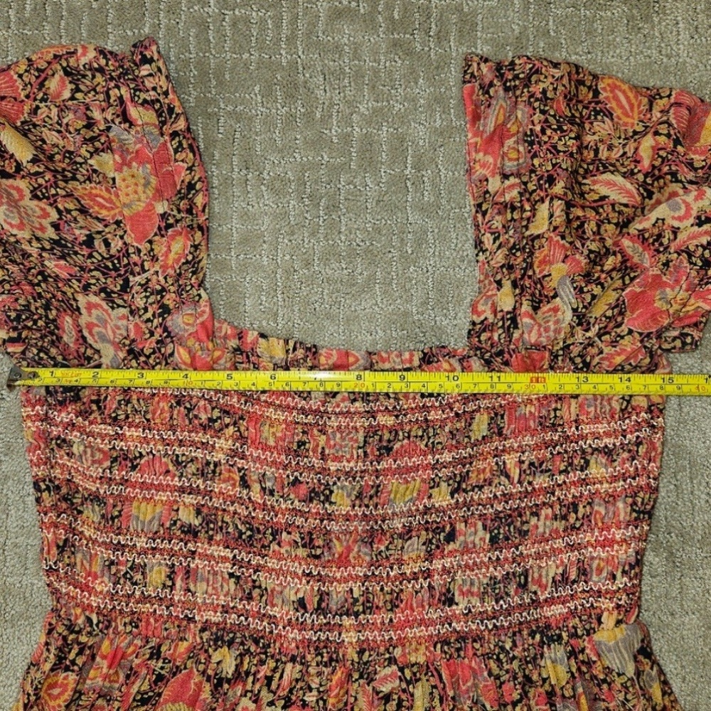 New FREE PEOPLE floral Getaway tiered maxi dress SZ SMALL - Picture 7 of 10